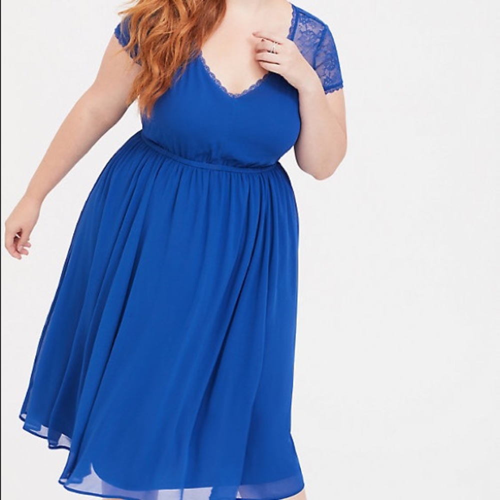 Blue chiffon dress